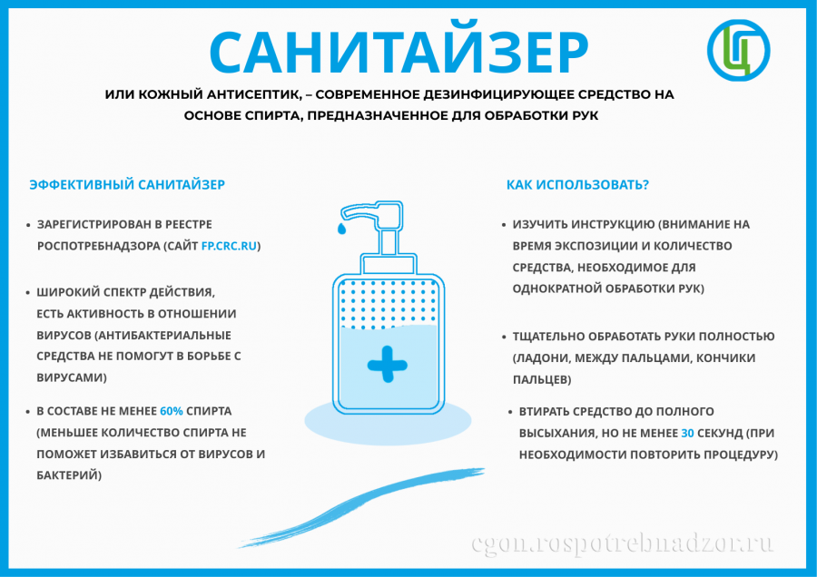 Управление Роспотребнадзора по Самарской области информирует! Пользуйтесь антисептиком.