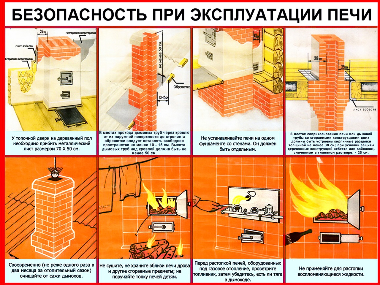 Безопасность при эксплуатации печи