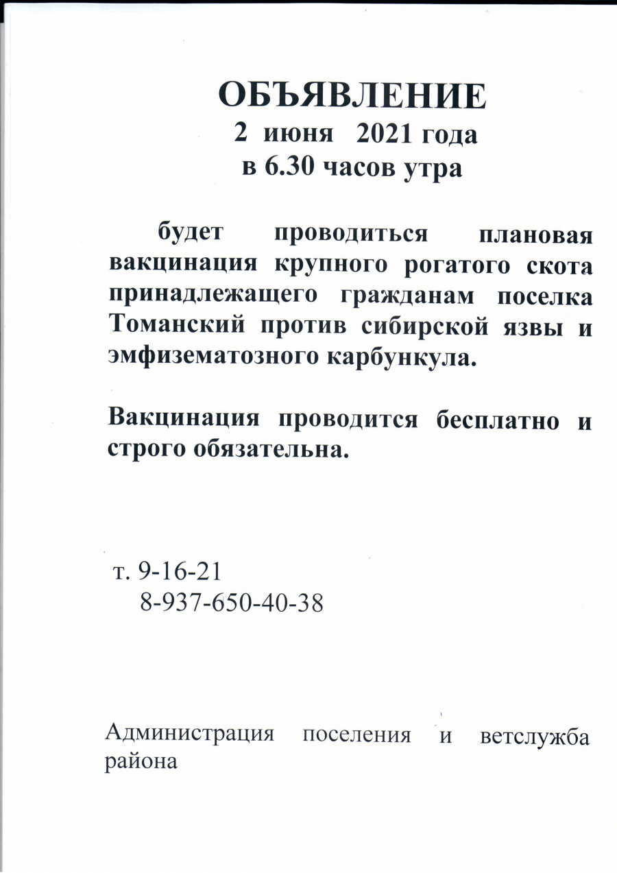 Объявление 